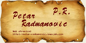 Petar Radmanović vizit kartica